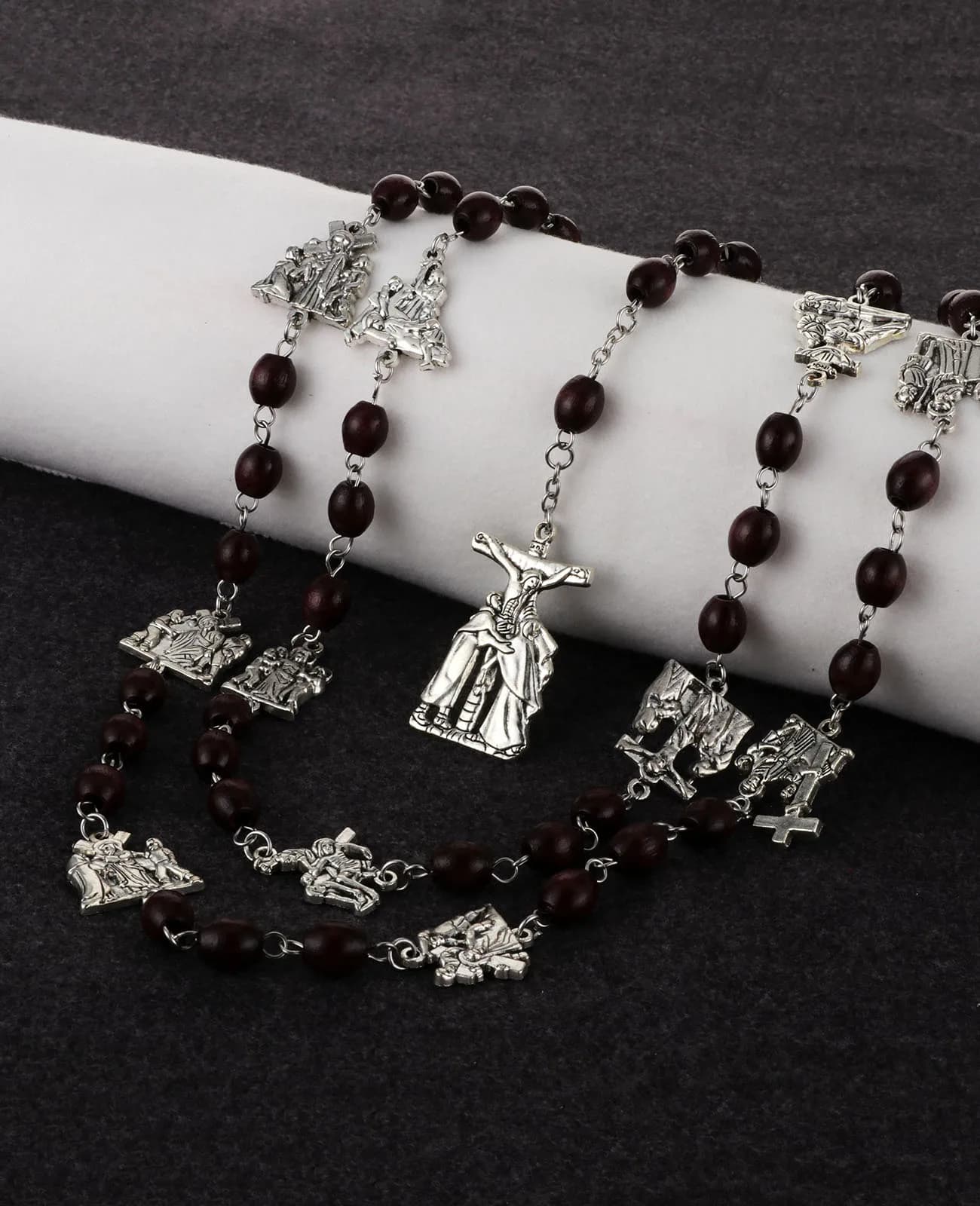 Religieux 14 stations de pendentif croix chapelet chapelet collier bijoux catholiques sacrifiés d'église Confirmation cadeaux de Communion