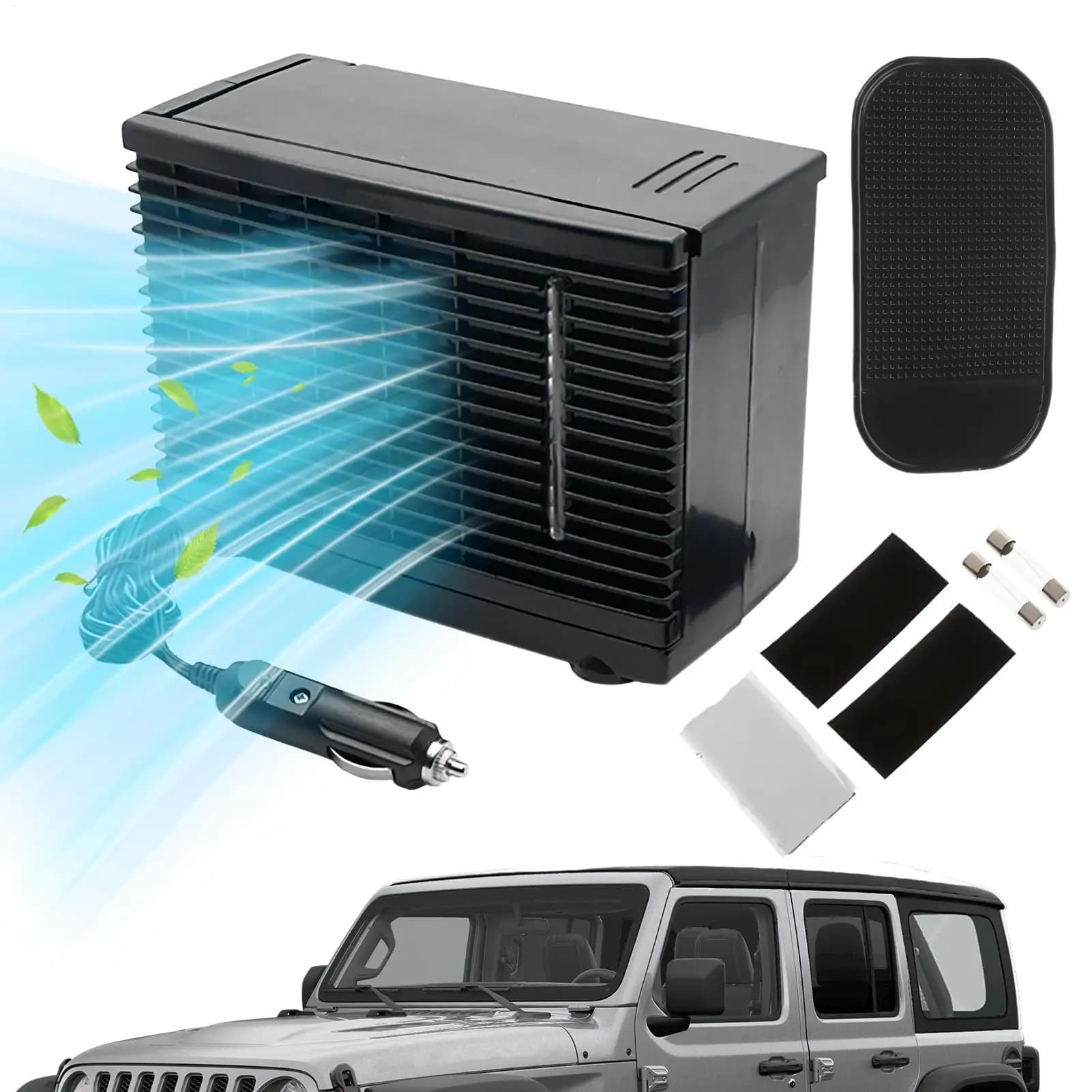 Climatiseur de voiture pour véhicule Mobile, conception de réservoir d'eau 12V, appareil de refroidissement Compact pour les voyages, les déplacements et le Camping