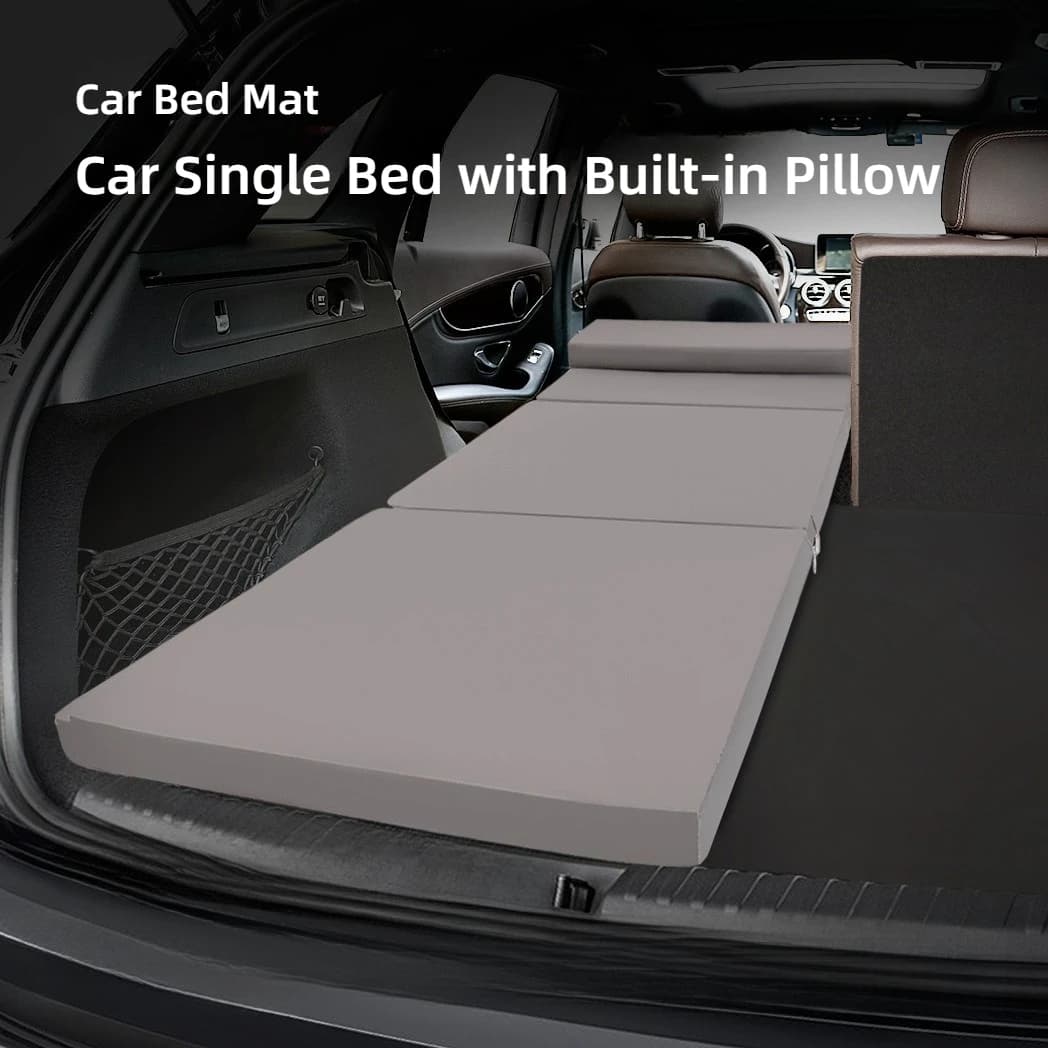 Matelas de voyage pliable portable pour voiture, accessoires de lit de repos simple pour voiture, pour les voyages en voiture et les activités de plein air