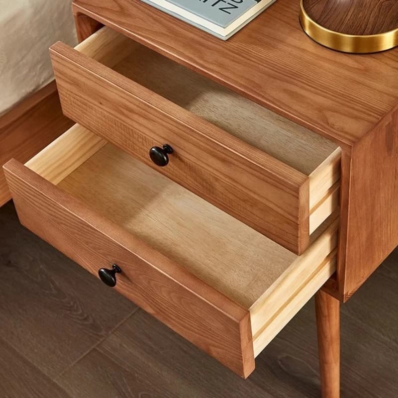 Tables de nuit en bois avec tiroirs, meuble de chevet nordique de luxe avec pieds, accessoire de meuble confortable pour chambre à coucher
