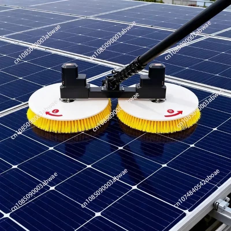 Brosse de nettoyage de panneaux solaires électriques à double tête, outil de nettoyage photovoltaïque multifonctionnel