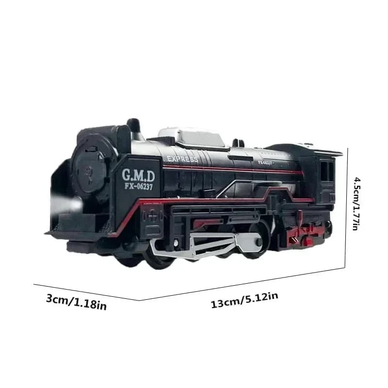 Ensemble de Train électrique Vintage avec lumières réalistes, sons, Locomotive à vapeur classique, jouet de chemin de fer pour enfants, jeu interactif, cadeau