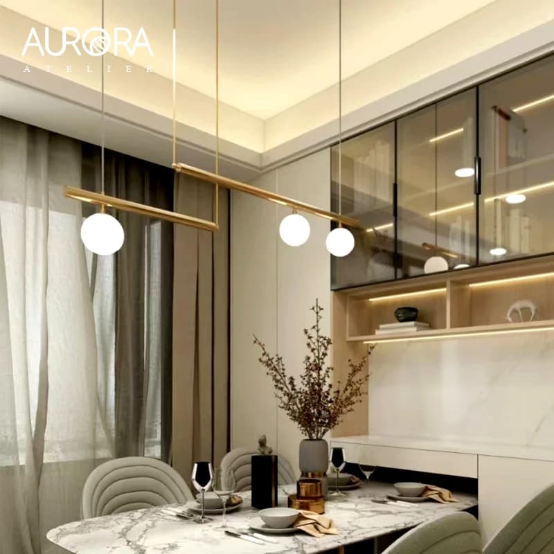 Lampe suspendue pour la maison LED moderne minimaliste salon lustre Simple linéaire Restaurant suspension lumière nordique boutique créative