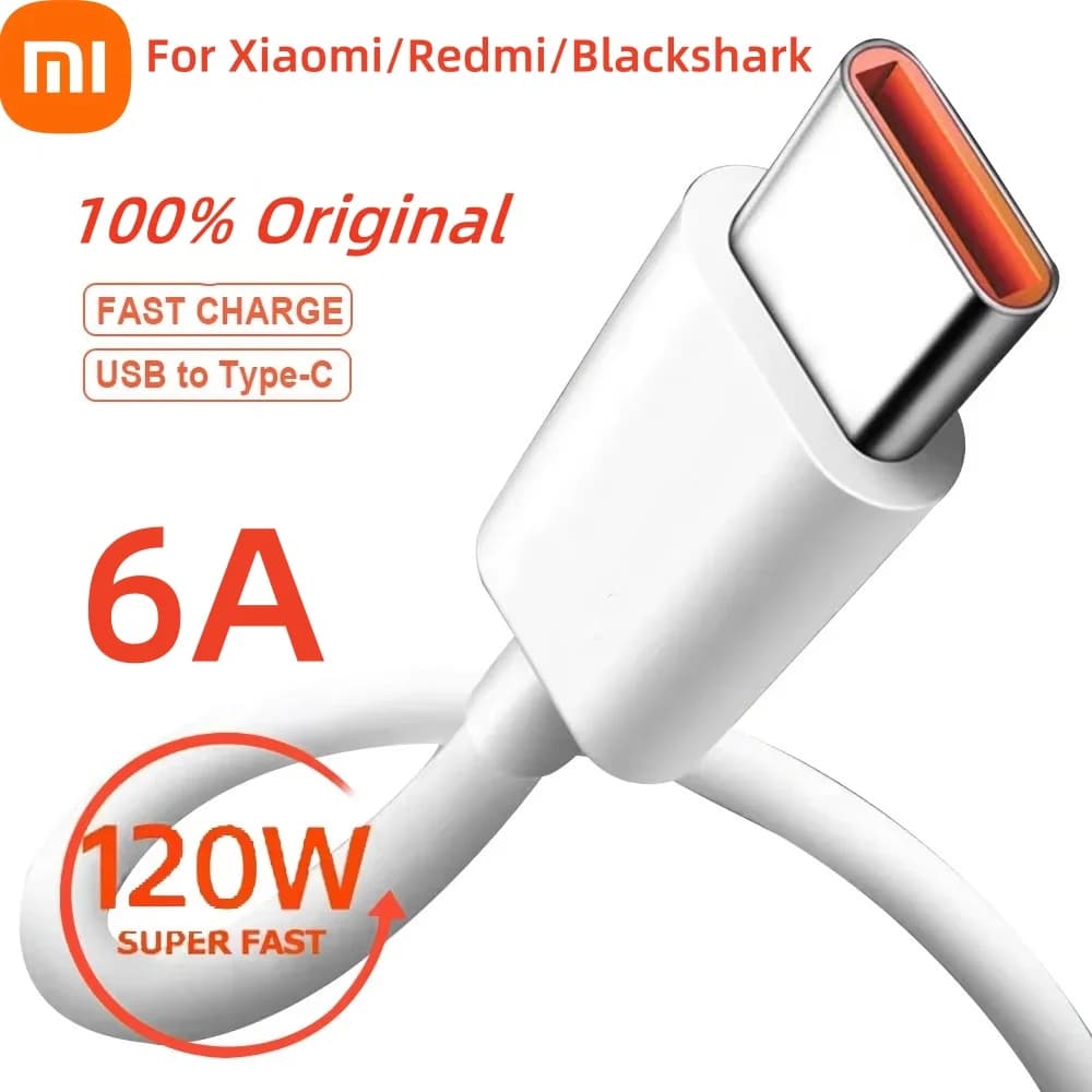 Xiaomi Original Usb Type C câble 120W 67W Turbo chargeur rapide Mi 15 14 13 12T Pro 12 11 Ultra Poco X6 X7 Redmi Note Black Shark 5