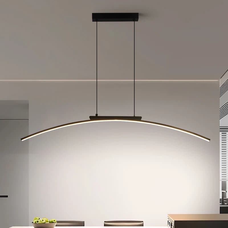 Lampe LED suspendue en forme d'arc, contemporaine, élégante, pour salle à manger, luminosité réglable, économe en énergie, idéale pour la cuisine