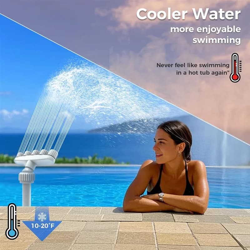 B84B-fontaine de piscine réglable, double pulvérisation, accessoires de piscine, fonction d'eau décorative