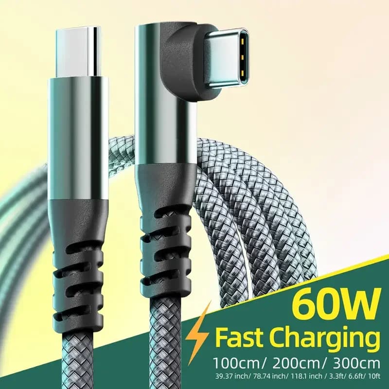 LAIHONEN 1PC câble USB C 1M 2M 3M 10FT USB C transfert de données 60W PD câble de charge rapide pour iPhone 15 15Plus 15Pro Max