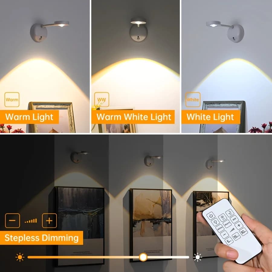 Lampe LED avec détecteur de mouvement sans fil, Rechargeable par Usb, projecteur à intensité variable pour l'éclairage des peintures et des images