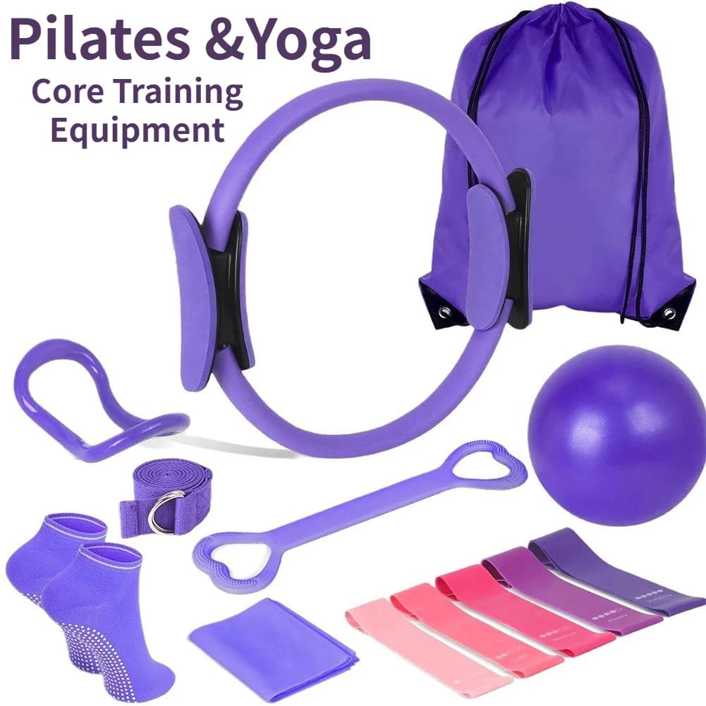 Kit essentiel pour Pilates, 13 pièces, cercle de Yoga, ensemble de gymnastique, équipement d'entraînement de base d'étirement pour l'entraînement à domicile flexible