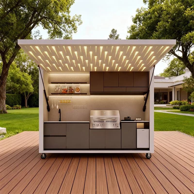 Cuisines extérieures modernes, station de cuisson résistante aux intempéries pour barbecue, patio, jardin, cour, sur mesure