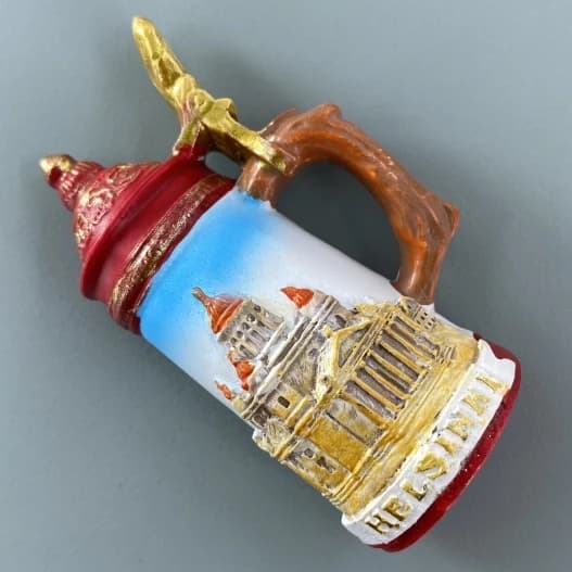 Finlande, Helsinki, théière classique, stéréoscopique 3D, souvenirs touristiques, peinture en résine, décoration maison, aimant de réfrigérateur