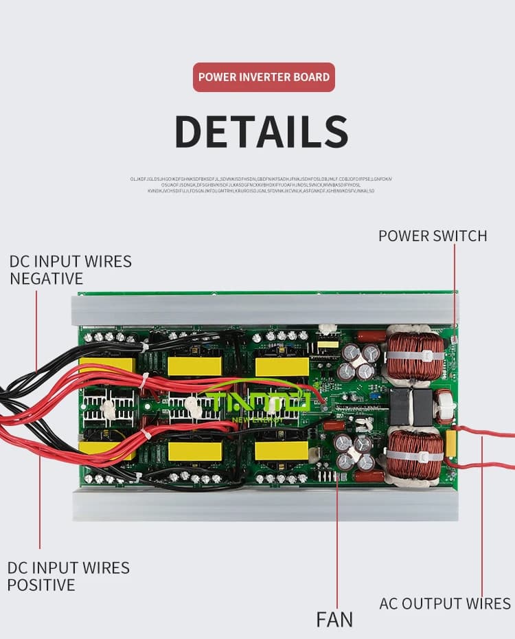 Schéma de circuit 6kW, onduleur de puissance cc AC, 6000 watts, 24v, 220, pour centrale solaire