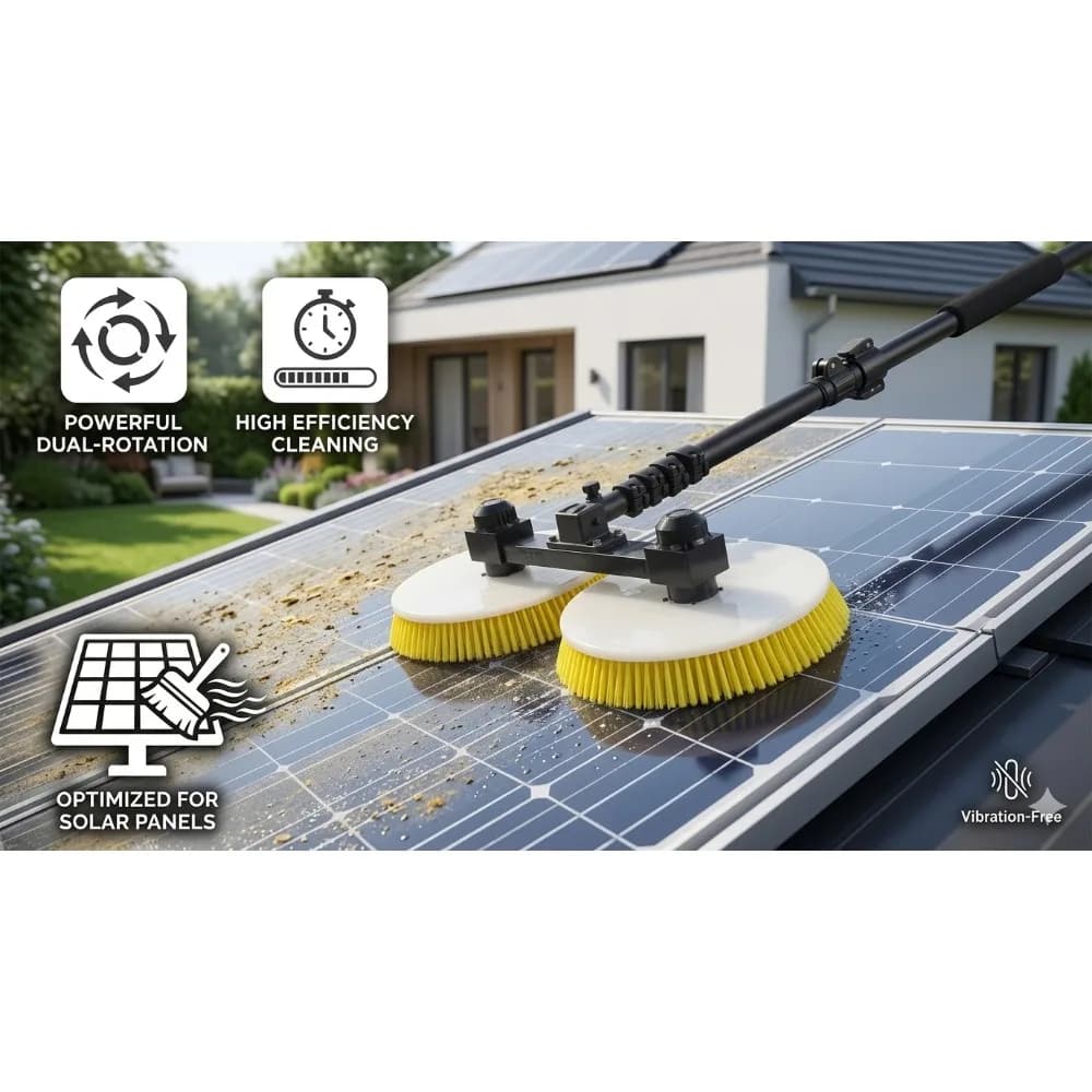 Nettoyeur de panneaux solaires électrique sans balais à double tête rotative