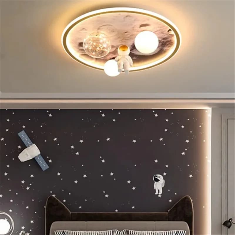 Plafonnier astronaute créatif pour chambre d'enfant, lampe lunaire led kawaii, décoration de la maison, étude, lecture, soins oculaires