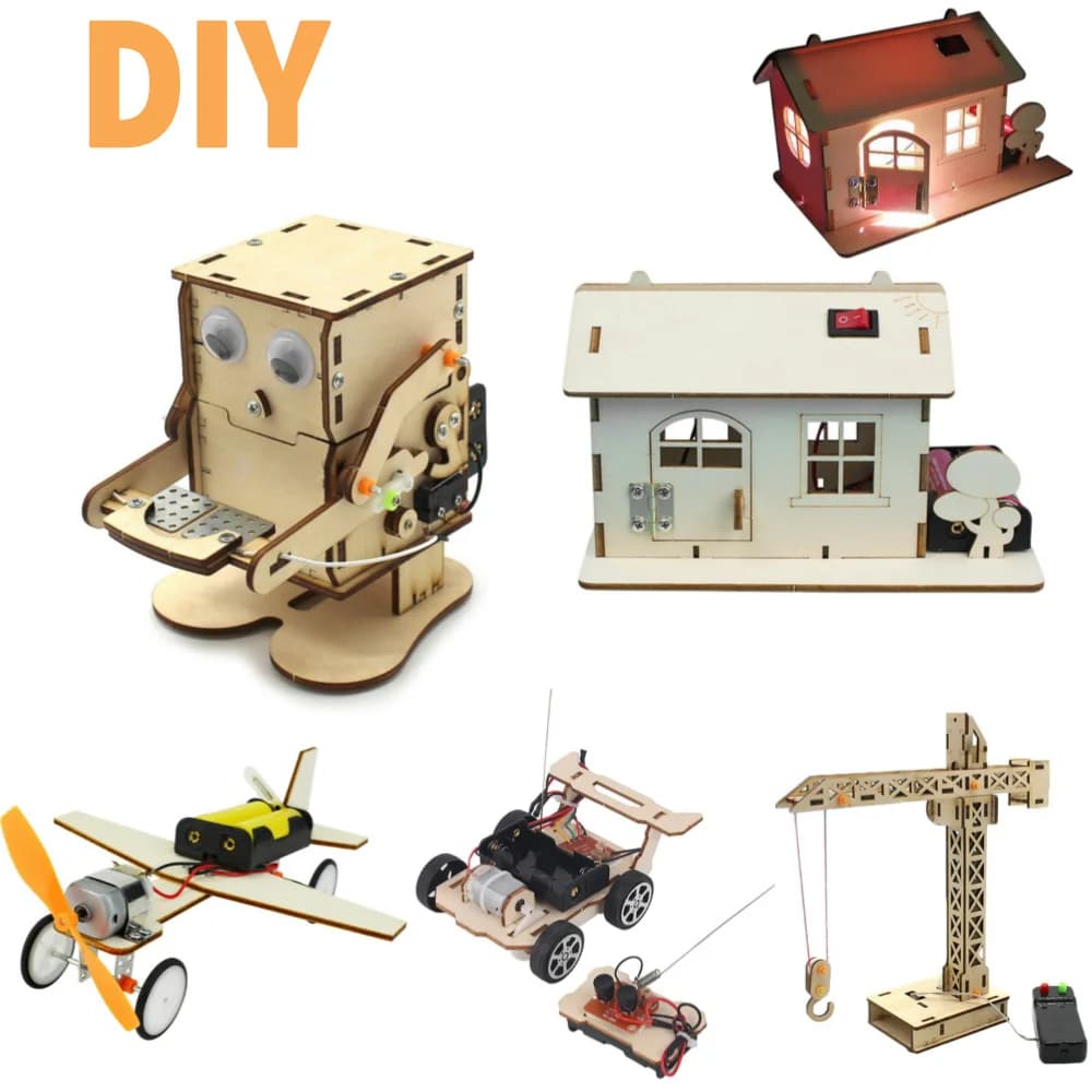Robot en bois mangeant pièce tige électrique bricolage Kit d'enseignement éducatif expérience assemblée éducation fournitures d'apprentissage