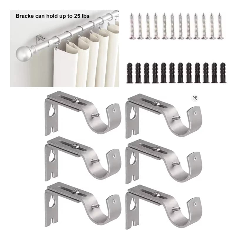Supports de tringle à rideau réglables, Support de tringle Premium pour murs, supports de tringle à draperie, matériel de Support de tringle à rideau de fenêtre suspendu