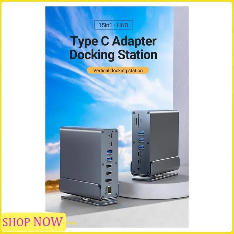 Station d'accueil USB C spéciale 15 en 1, Triple moniteur, Multiports, Hub 4K60hz Type C vers HD pour Dell Windows Macos