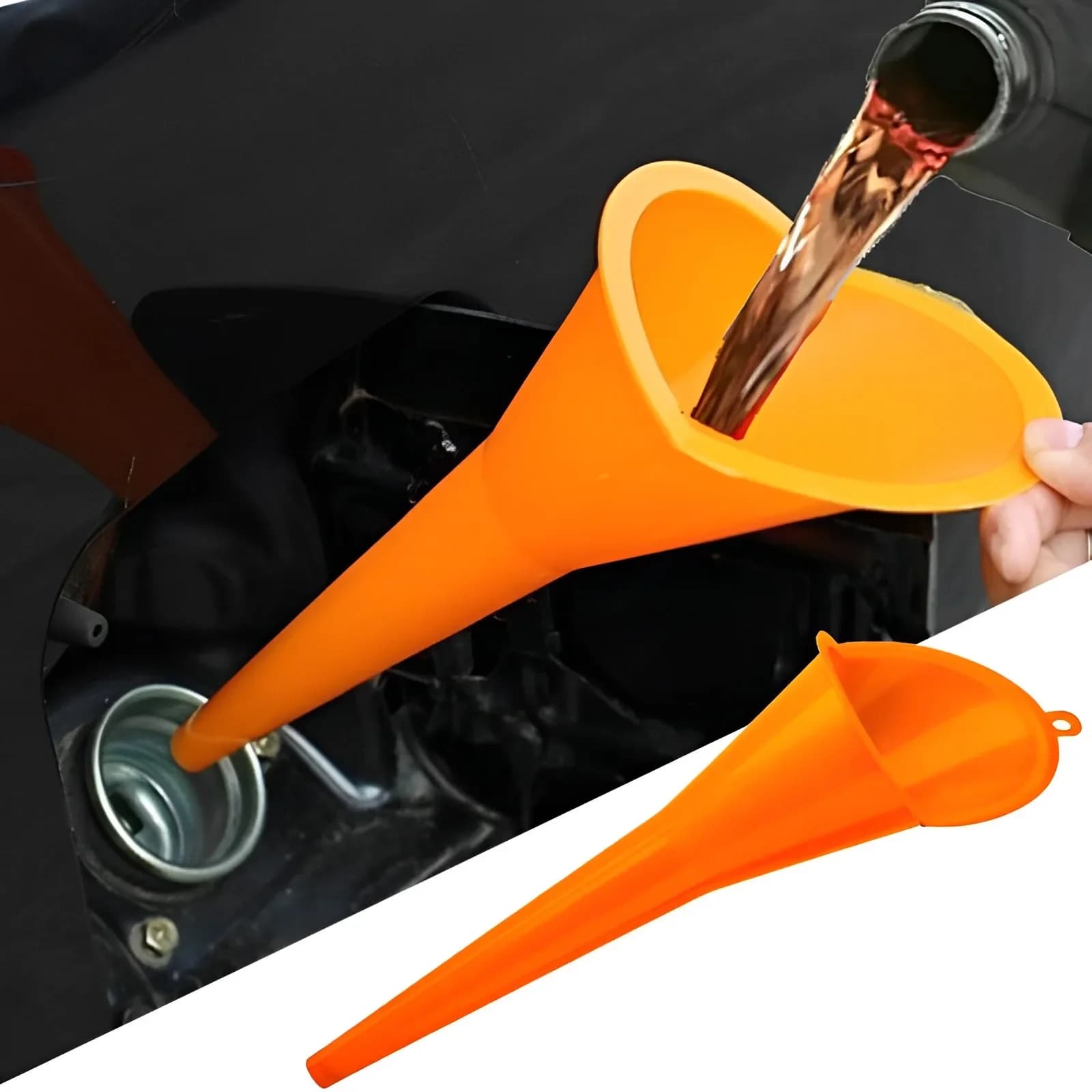 Entonnoir à longue tige de voiture, outil de remplissage d'huile d'essence anti-éclaboussures, en plastique, moteur de camion de voiture, changement d'huile, entonnoir de ravitaillement, accessoires d
