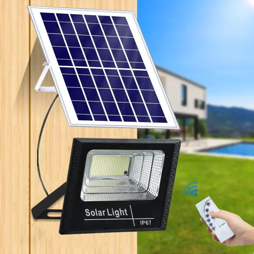 Nouveau 30-500W projecteurs solaires avec télécommande extérieure IP67 étanche projecteur à énergie solaire réflecteur solaire applique murale chaude