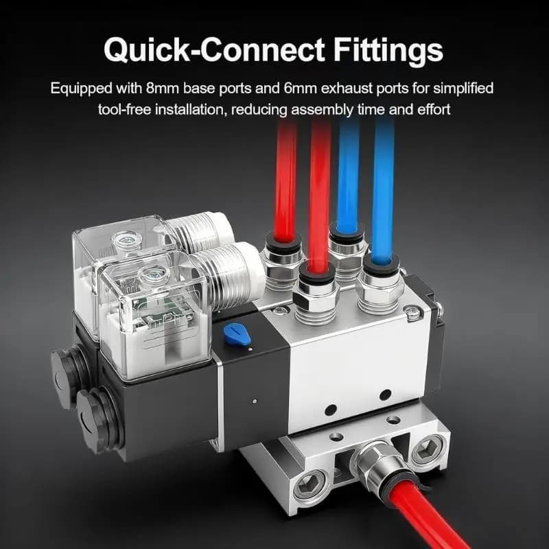 Électrovannes R9UF à 4 stations, 5 voies, 2 positions, commande d'air pneumatique