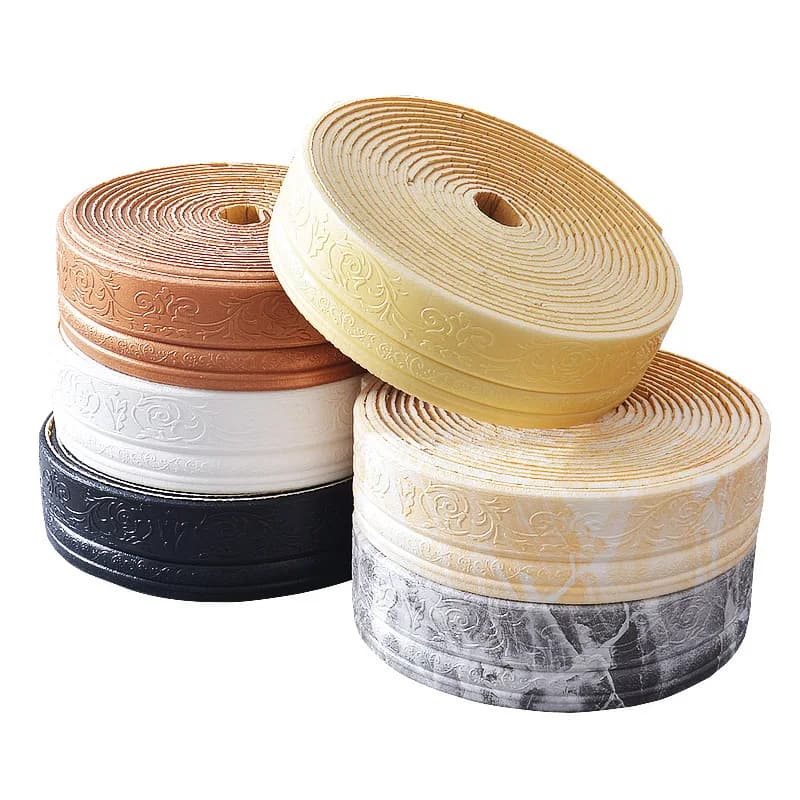 Panneaux muraux auto-adhésifs, plinthe, moulage de plinthes en PVC et bois blanc, décoration de maison étanche, bricolage