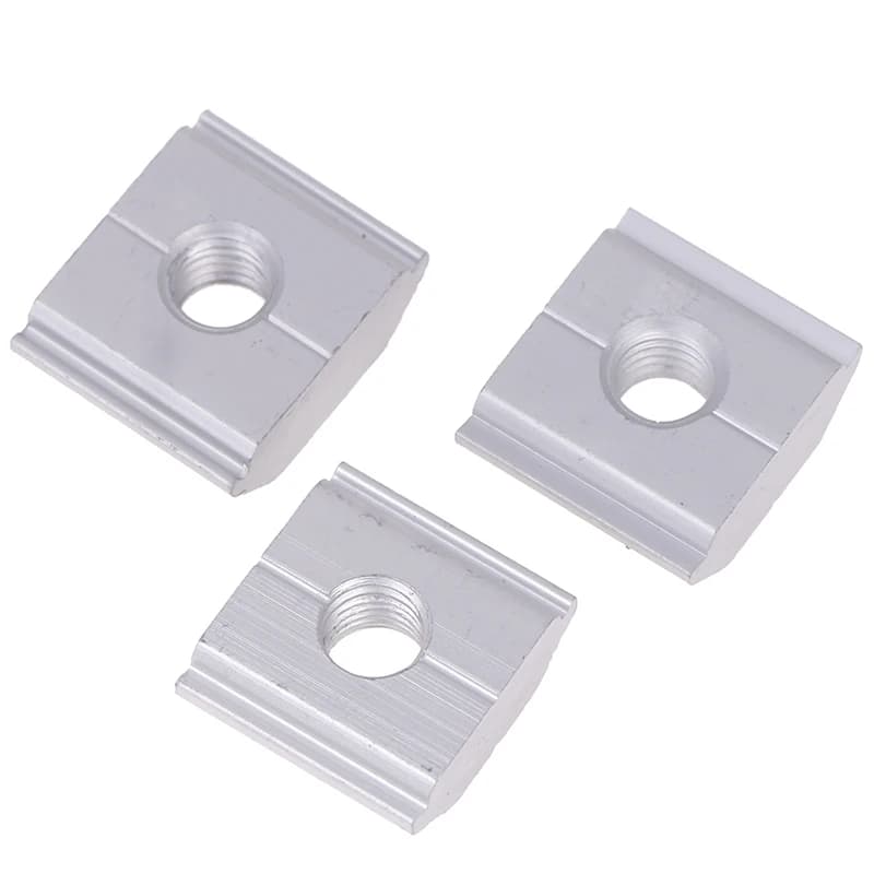 5 pièces 21.2mm 22.3mm 23.7mm montage sur panneau solaire support en alliage d'aluminium fin mi pince t-blocs écrous carrés M8 t-écrou coulissant
