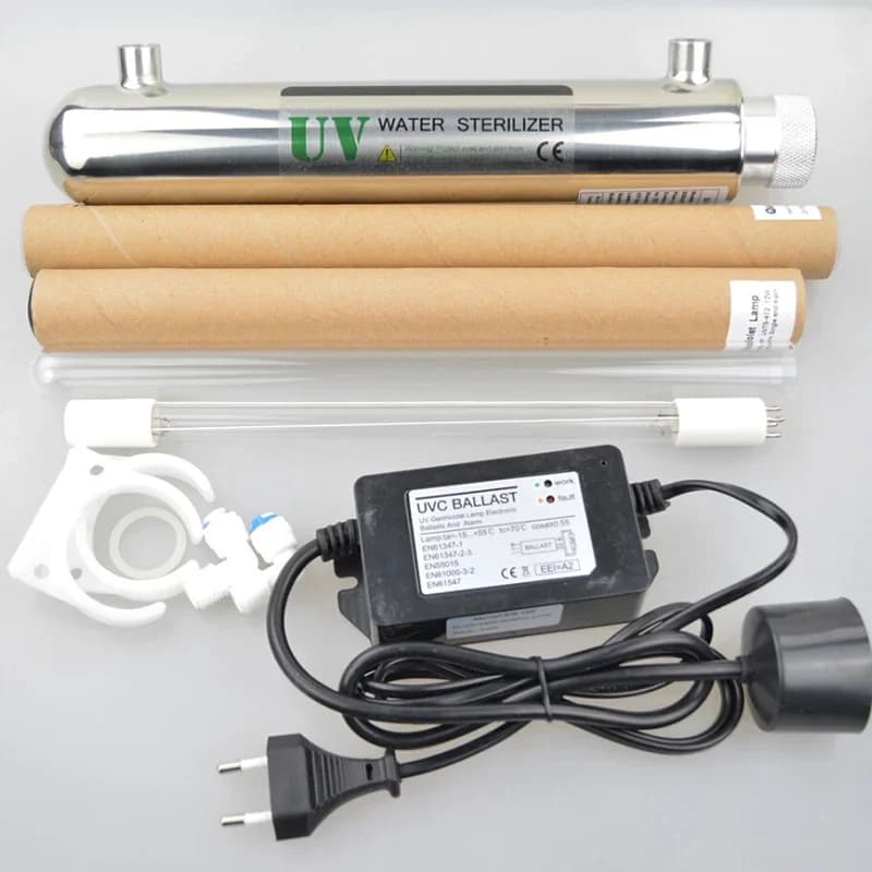 ATWFS 6W 220V acier inoxydable UV stérilisateur filtre eau RO système filtres à eau pour ménage cuisine purificateur d'eau