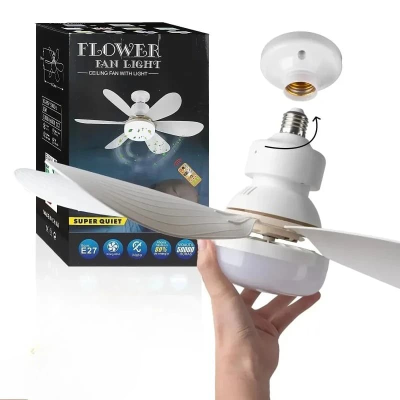 Ventilateur de plafond LED 30W E27 avec télécommande pour variation d'intensité, adapté au salon, au bureau et à un usage domestique, 85-265V 선풍기