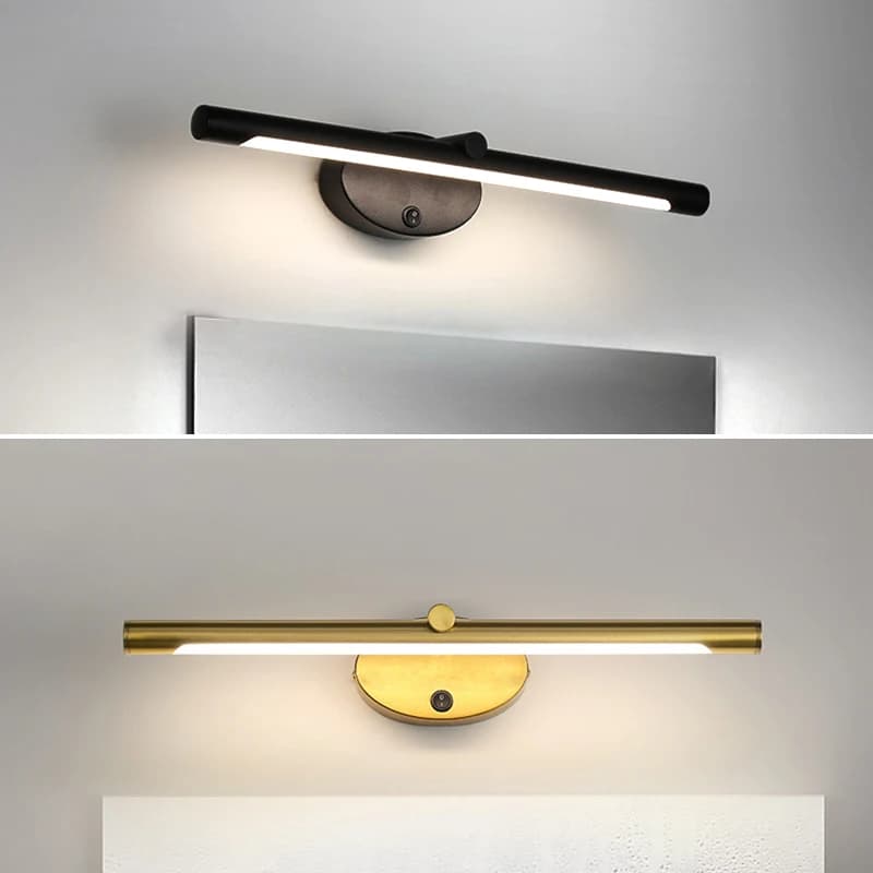 Applique murale LED moderne pour salle de bain, matériel de salle de bains, avec interrupteur tactile, pour chambre à coucher, salle de bains, miroir de bain, lampe de ligne