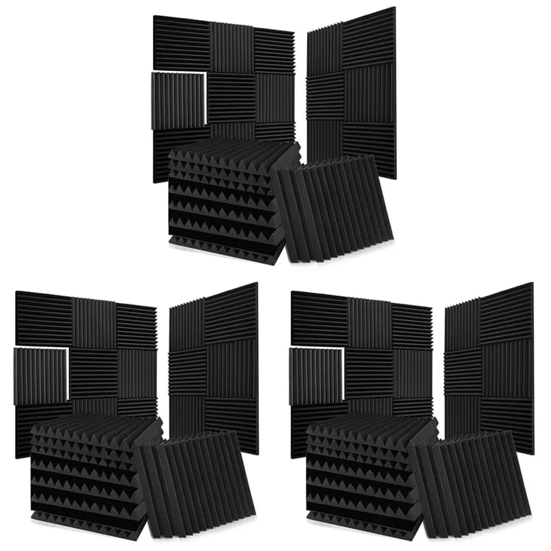 156Pack panneaux de mousse acoustique 1X12X12 pouces