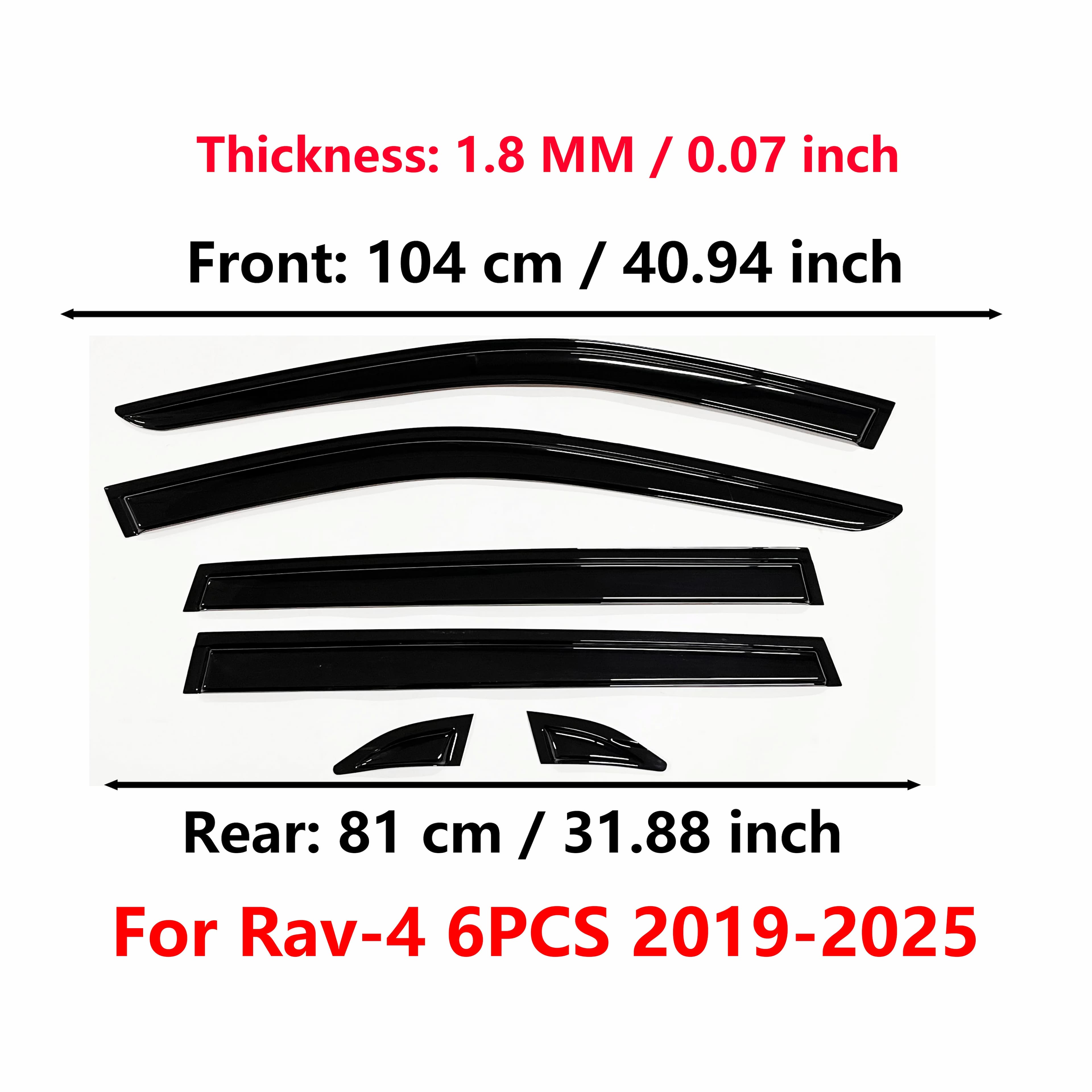 6 pare-soleil de fenêtre de voiture dernier modèle pour RAV4 2020-2024, déflecteurs de vitre anti-pluie