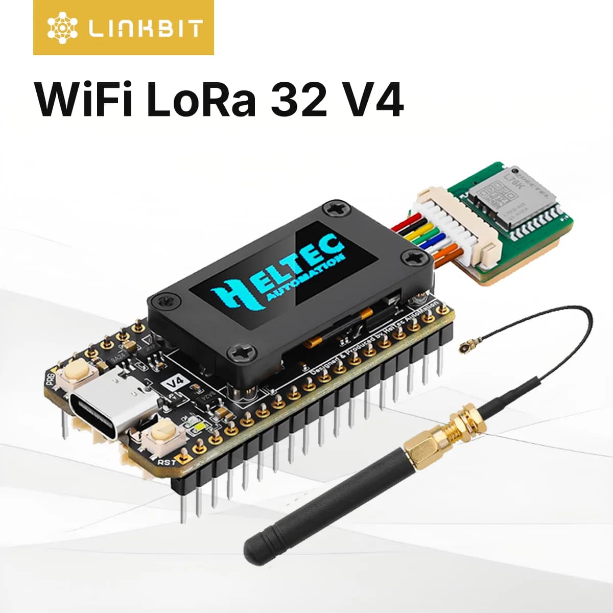Carte de développement Heltec V4 OLED alimentée par énergie solaire LoRa 32, ESP32-S3 SX1262 WiFi Bluetooth PSRAM 16 Mo pour Arduino IoT Meshtastic Meshcore