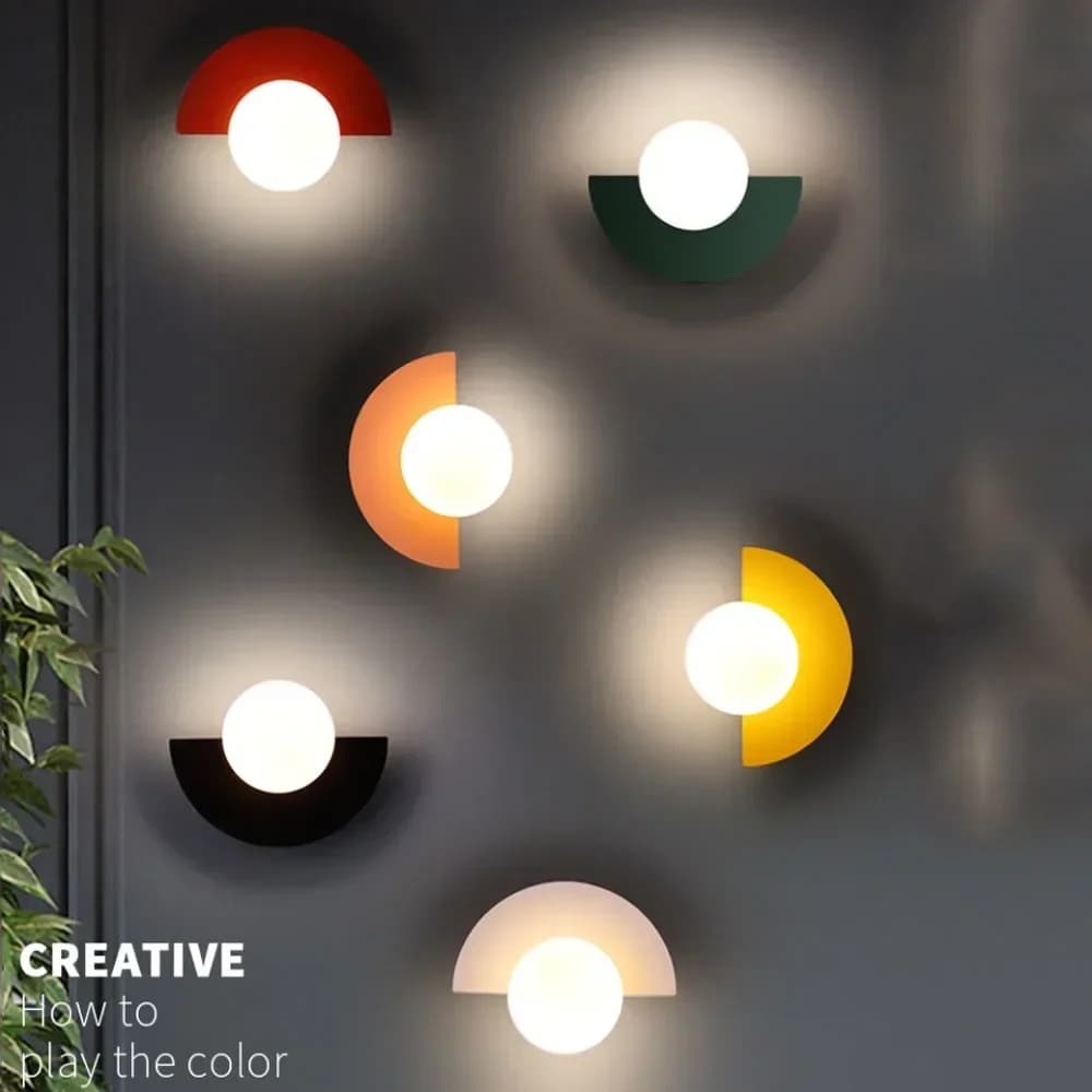 Applique murale boule de verre nordique design salon allée couloir étude décor à la maison applique murale lumière chambre chevet Simple coloré