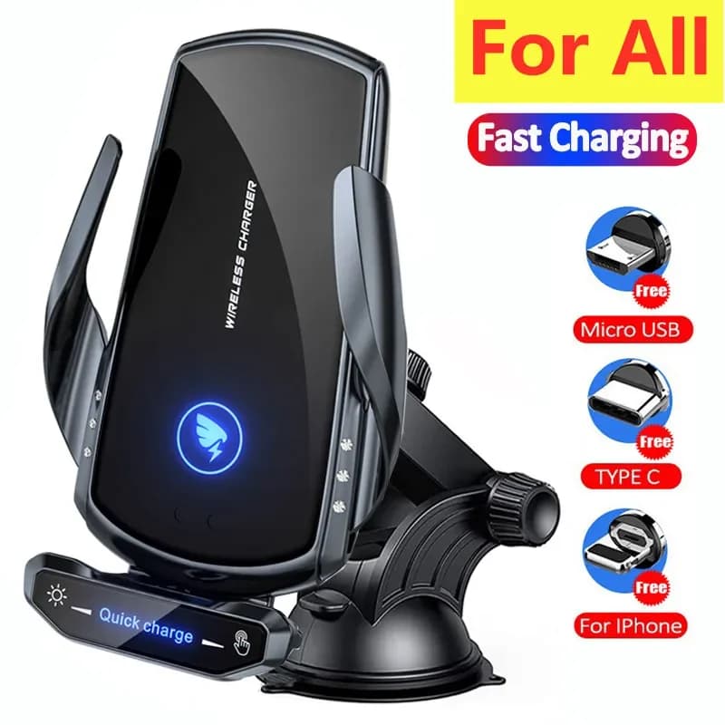 Station de charge rapide magnétique sans fil pour voiture, support de téléphone, support, iPhone, Xiaomi, Samsung, Huawei, 15W
