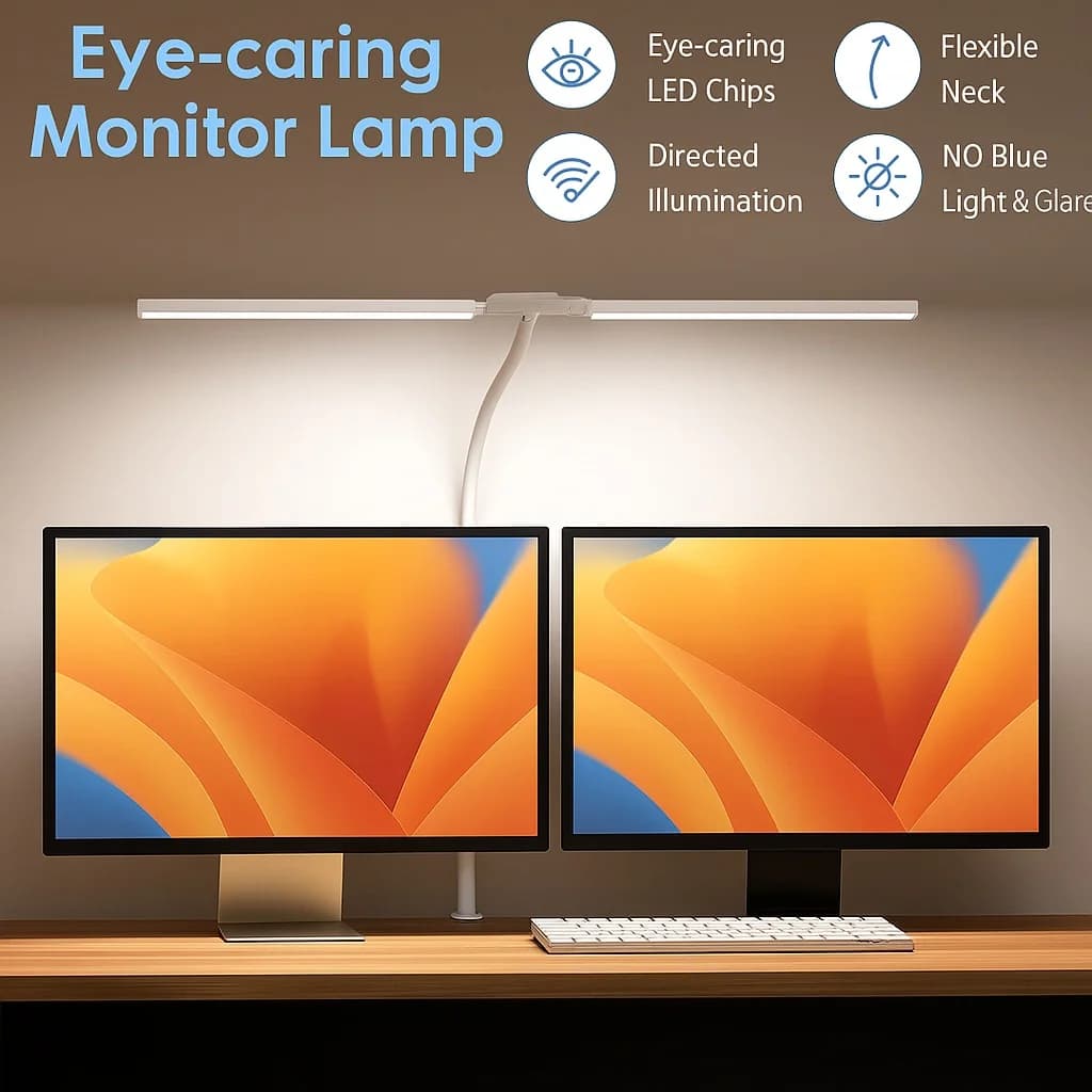 Lampe de bureau à pince LED à double tête, lampe de table d'architecte pour l'éclairage de la maison et du bureau, 3 modes de couleur et 10 niveaux de luminosité, protection des yeux