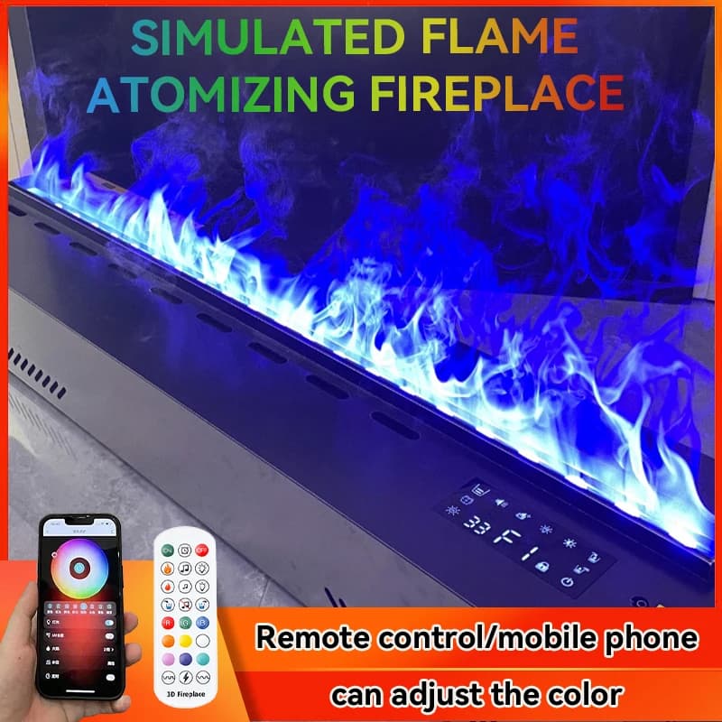 Télécommande APP cheminée eau électrique 3D brouillard cheminée intégrée brume réaliste flamme décoration intérieure cheminée à vapeur