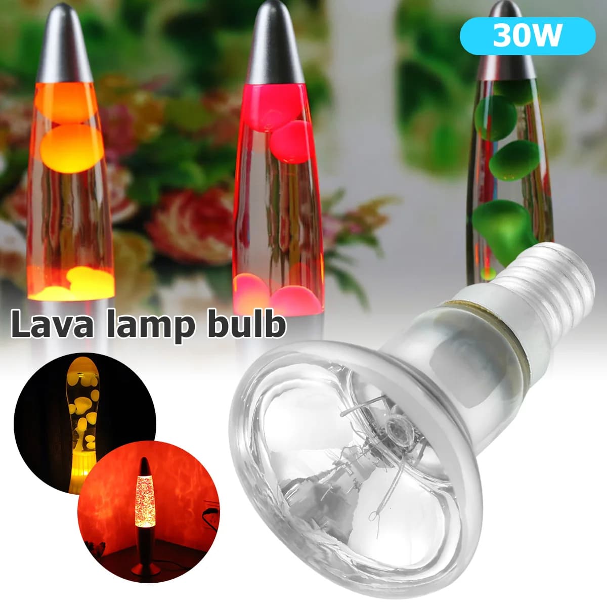 30W lampe à lave ampoules réflecteur Type ampoules R39 E14 Base lampe à lave ampoule pour lampes à lave 220-240V lampes à paillettes pour armoire chambre