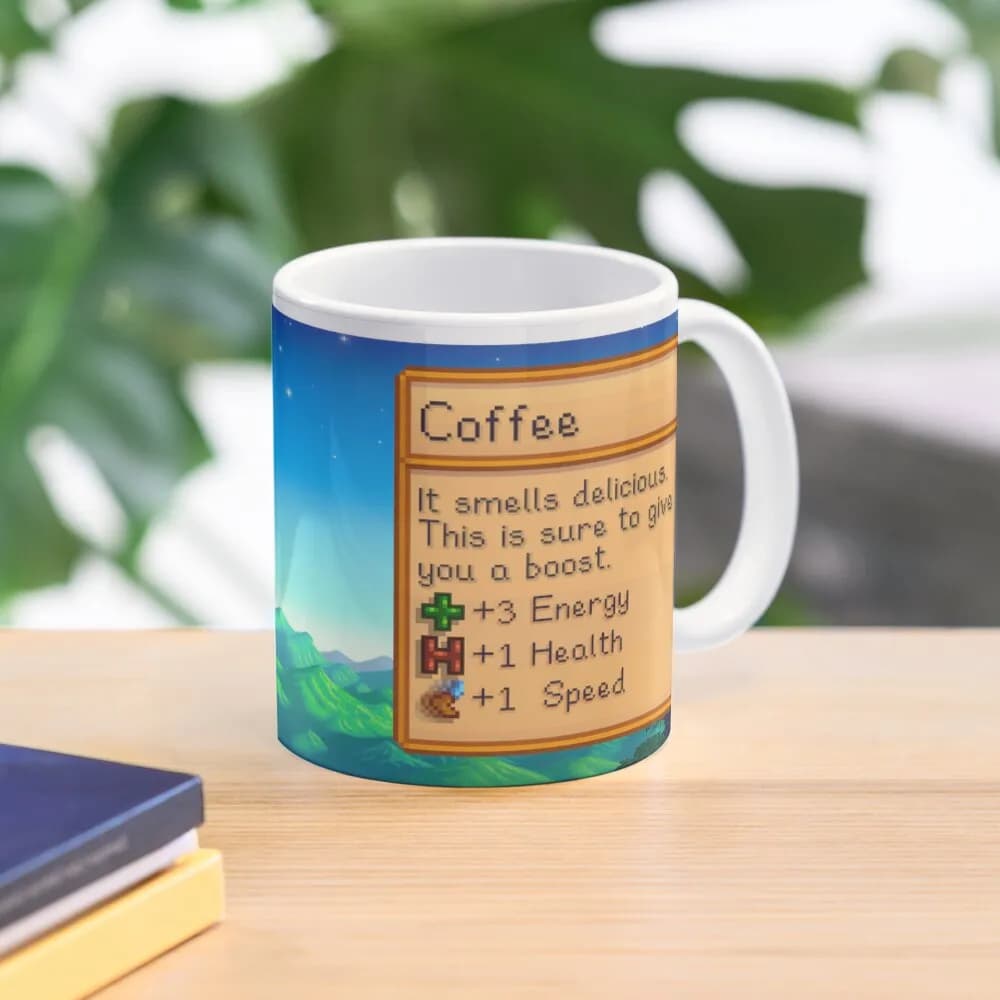 StardistingValley-Tasse à Café Classique avec Poignée et Image Ronde, Simple, Design Imprimé, Thé