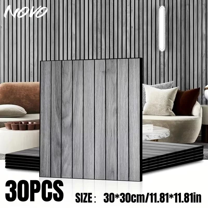 Panneaux muraux imitation bois à coller, pour la décoration du salon et de la chambre, imperméables, épais, autocollants