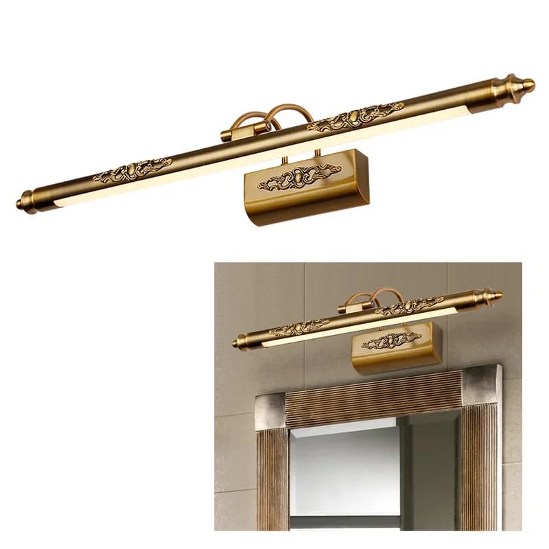 Europe salle de bain lampe Antique Bronze mural 8W 50cm IP44 étanche fer LED miroir lumière
