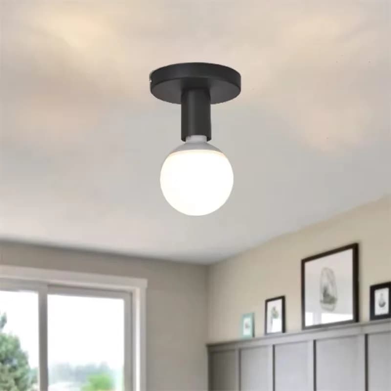Base de lampe E27 noir/blanc, lampe décorative en fer, style nordique rétro moderne, pour salon, chambre à coucher, salle de bain, lampe de plafond, support de lampe murale