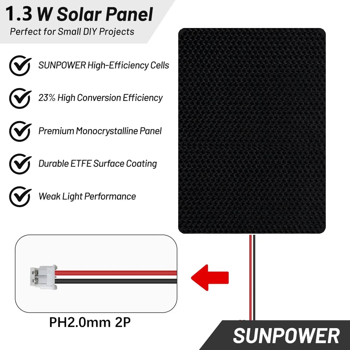 Mini panneau solaire efficace 6V, module photovoltaïque 1.3W 3W 5W, panneau solaire DIY avec câble pour chargeur de batterie