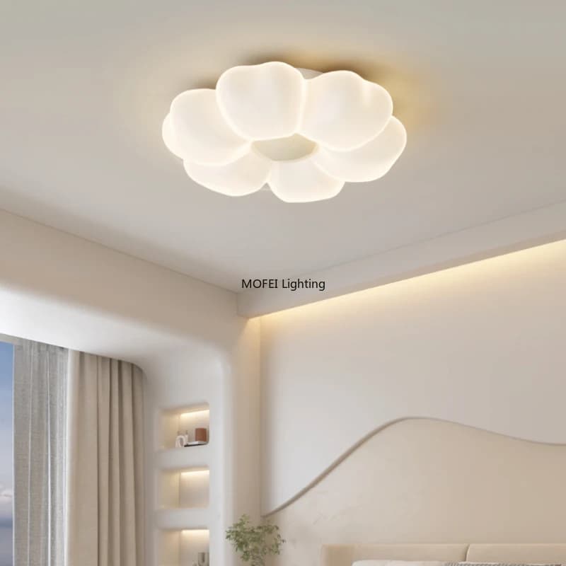 Plafonnier à fleurs roses pour chambre d'enfant, lampe de princesse pour chambre de bébé, décoration romantique et chaleureuse pour chambre de fille, luminaire pour bébé et enfant