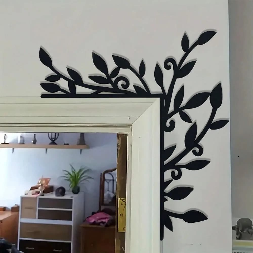 Décoration de jardin en métal, art mural d'angle pour porte ou fenêtre, décoration élégante en fer pour la maison, pour salon et chambre à coucher