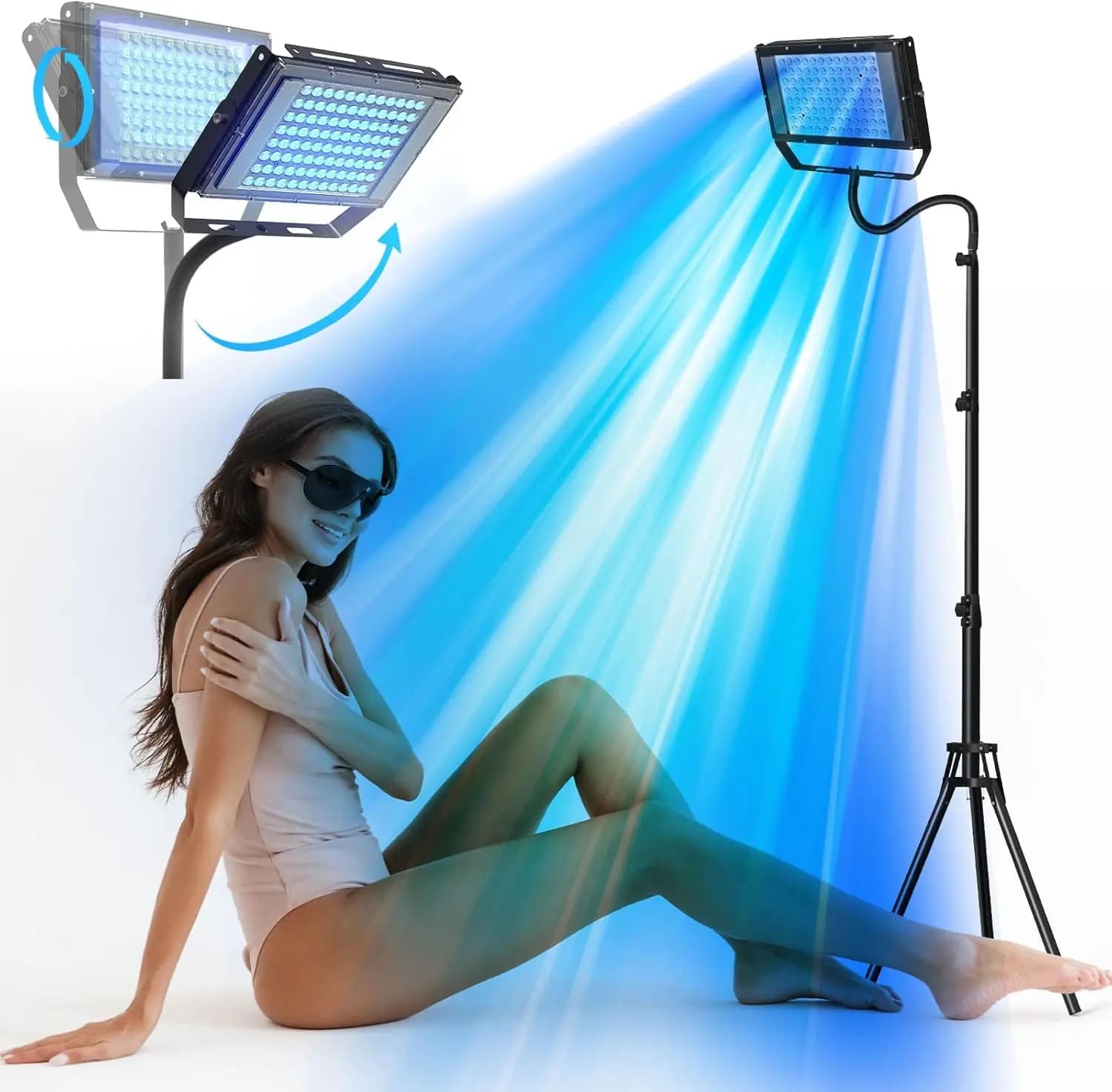 Lampe de bronzage ultraviolette 50W, lampe Solarium pour le corps de bronzage, 96 pièces, lampe à lumière bleue, longueur d'onde 460nm et 480nm, soins de la peau