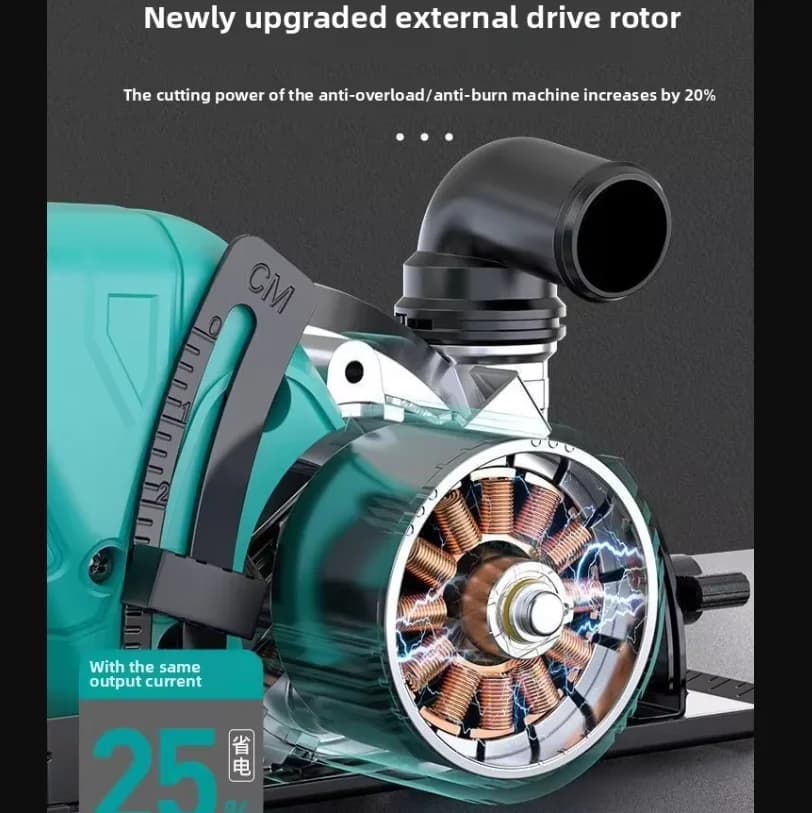 Scie circulaire sans fil 110V/220V 55 pouces, moteur sans balais, alimenté par batterie au Lithium, outil de coupe multifonction pour le travail du bois D