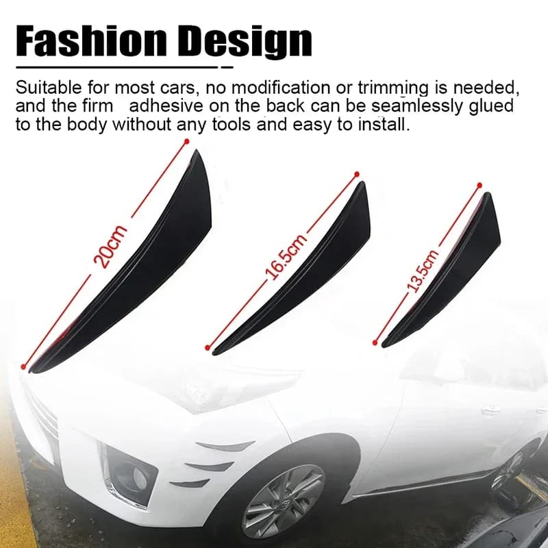6 unités/kit Pare-chocs avant universels, diffuseur de lèvre, séparateur, ailerons, spoiler de carrosserie, canards de tuning automobile, décoration automobile à Valence