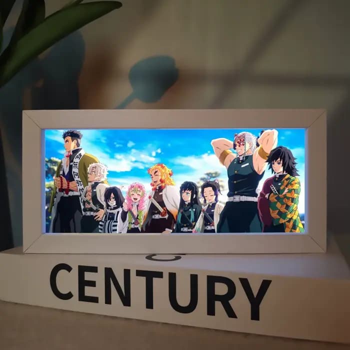 Cadre photo Demon Slayer, veilleuse, décor de Table de chevet, figurines périphériques de dessin ani