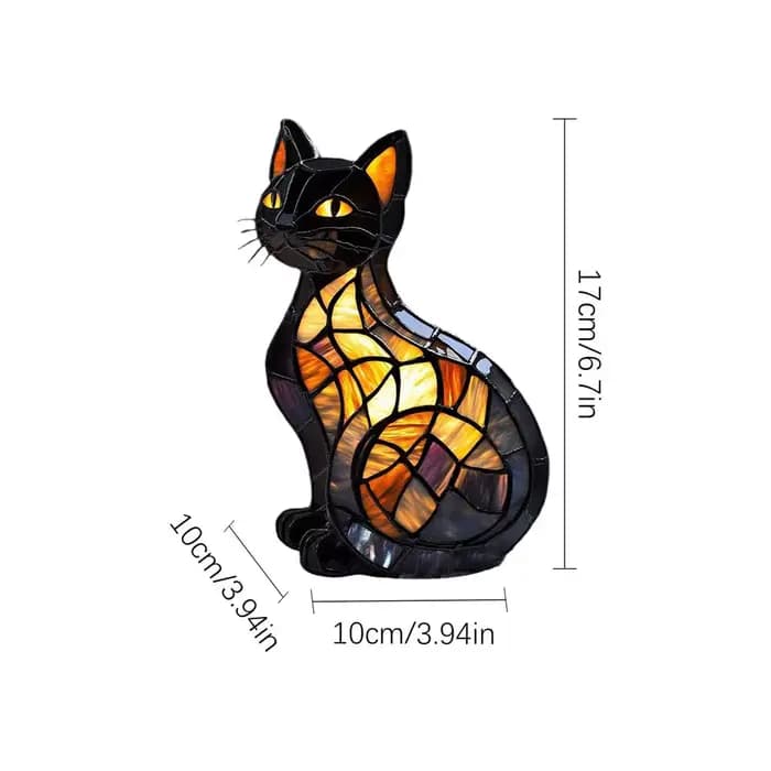 Lampe Led en résine teintée pour chat, rétro, veilleuse de table, thème animal de compagnie mignon,