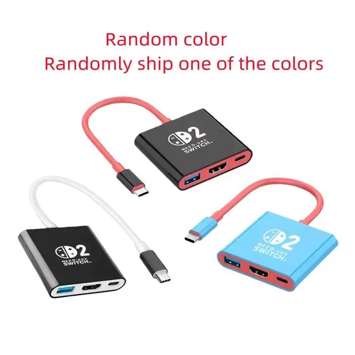 Station d'accueil pour Switch 2, Hub TYPEC 2,4K 60Hz avec HDMI et USB-C 3.0 PD100W, idéal pour Switc